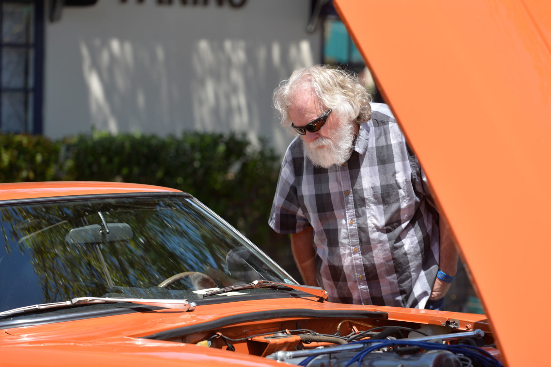 Checking out the car